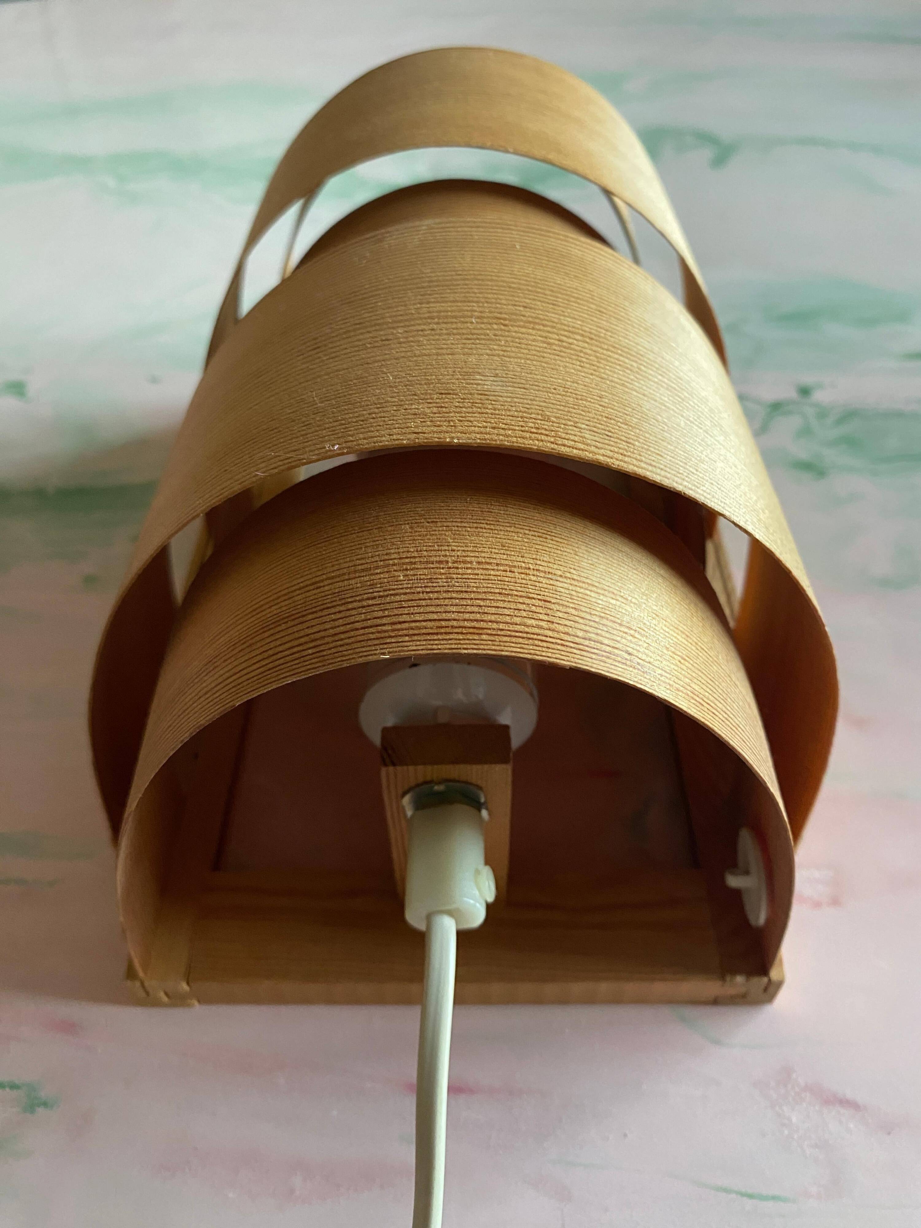 Mid-Century Modern Pine Veneer Wall Lamp by Translandia, Denmark 1960s