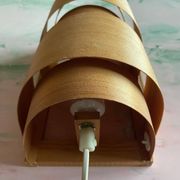 Mid-Century Modern Pine Veneer Wall Lamp by Translandia, Denmark 1960s