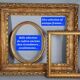 Old Florentine frame round view rebate 38 cm chiseled wood gilded stucco + glass SB656