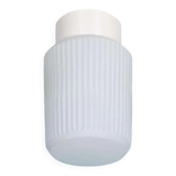 Space-age ribbed glass ceiling lamp, minimalist glass lamp.