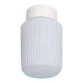 Space-age ribbed glass ceiling lamp, minimalist glass lamp.