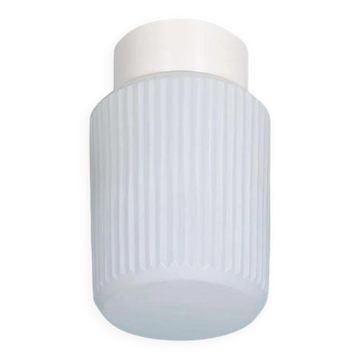 Lampe plafonnier en verre âge spatial à nervures, lampe en verre minimaliste