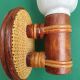 Pair of vintage rattan bamboo wall sconces