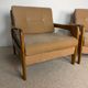 Paire de fauteuils vintage – Années 80 – Velours côtelé beige