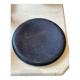 Vintage sculptural polished black marble donut plate flat tray empty po