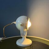Mid-century small white space age eyeball table lamp