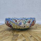 Italian barbotine fruit bowl from the 1930s