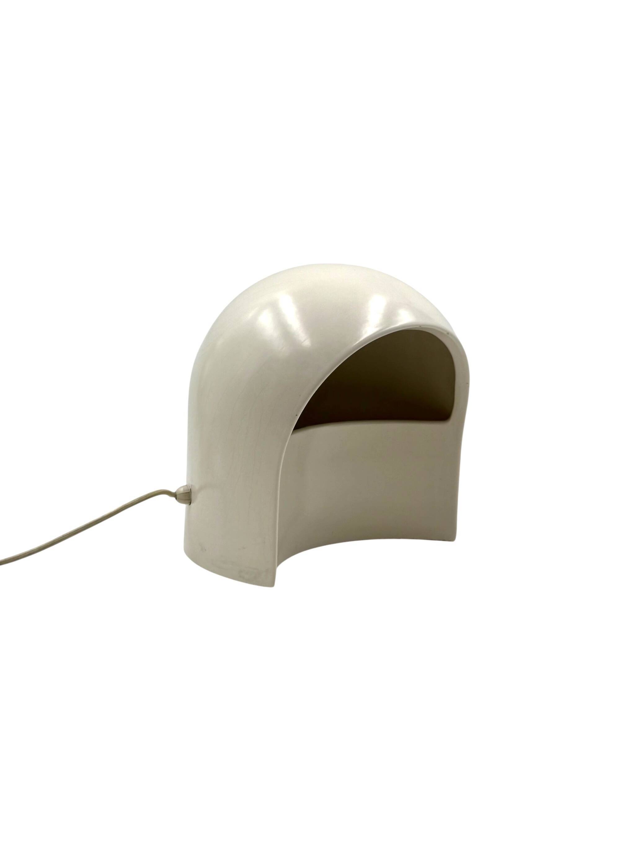 Organic white ceramic table lamp, Italy 1970
