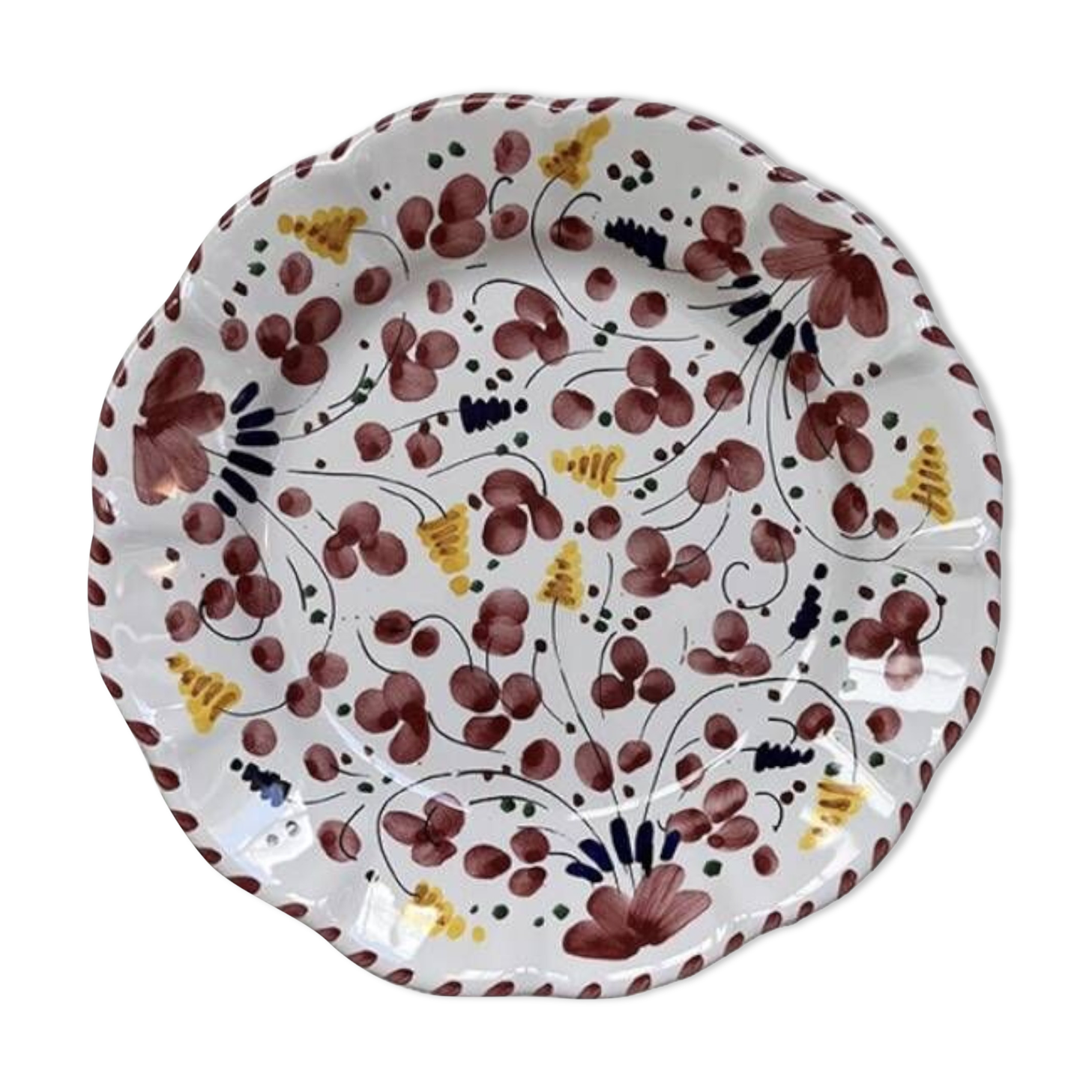Assiette 25cm fleurs rouge