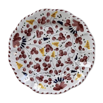 Assiette 25cm fleurs rouge