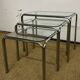 Vintage glass and chrome metal nesting tables