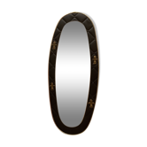 Ancien miroir rétroviseur skaï noir