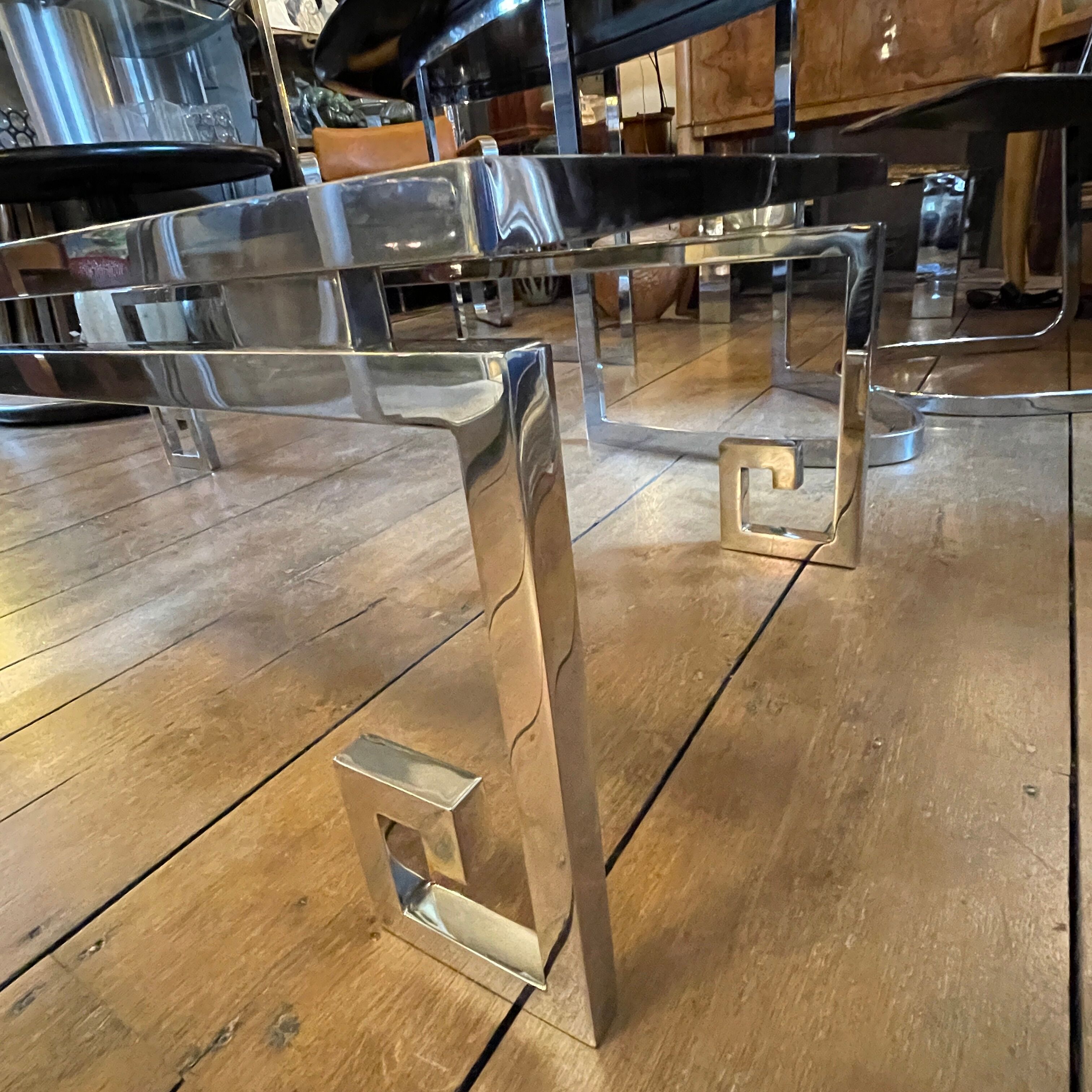 Belgo Chrome Coffee Table in Hollywood Regency Style