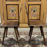 Pair of Alsatian walnut chairs from the 1930s