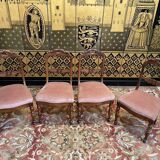 Set of 4 Napoleon III chairs with Jacob mahogany legs