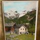 Oil on canvas mountain landscape Alps