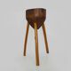 Antique oak tripod butcher's block, stand, stool. 1950s