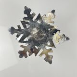 Silver metal snowflake candle holder