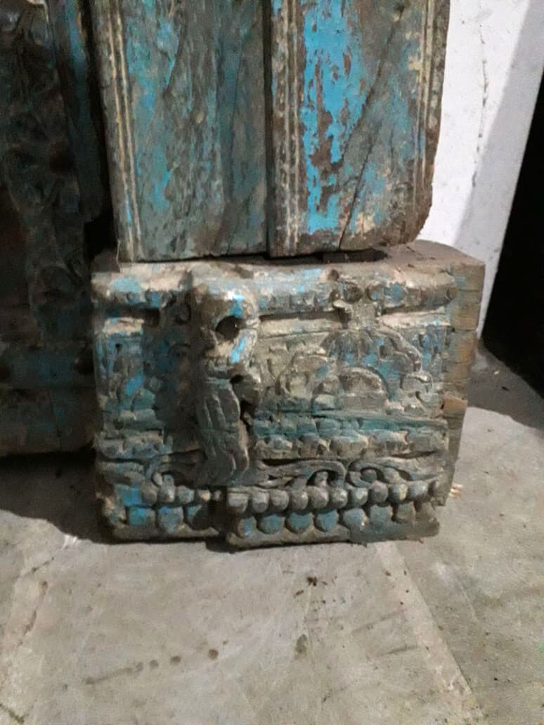 Indian door in old teak