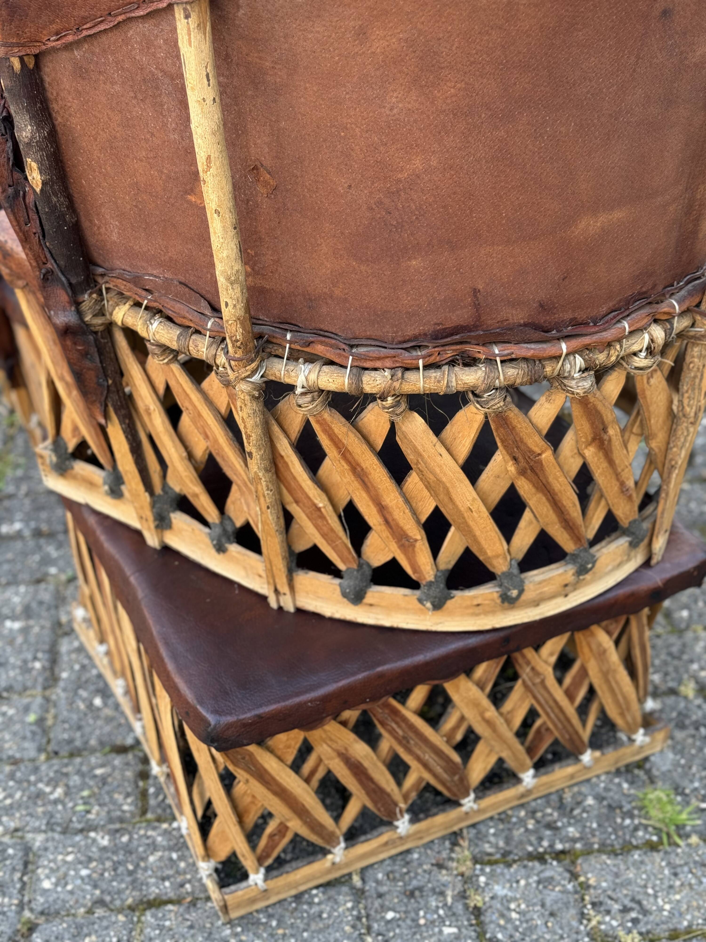 Vintage Mexican Equipale chairs and table