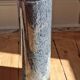Large blown glass roller vase with speckled gray/purple camaieu decor