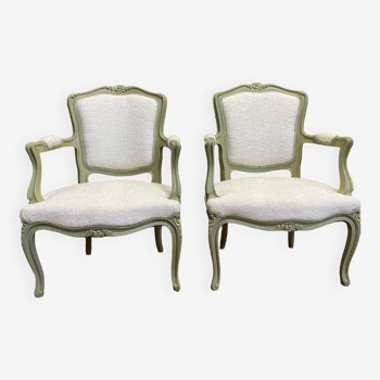 Paire de fauteuils Louis XV restaurés