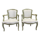 Paire de fauteuils Louis XV restaurés