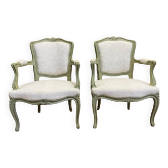 Paire de fauteuils Louis XV restaurés