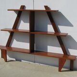Massive teak pyramidal shelf