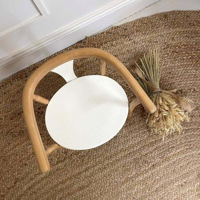 Fauteuil enfant type Baumann bois & blanc