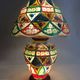 Ancient camel leather lamp and wooden base