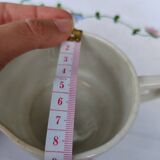 Cream pot brown grid decoration - Moulin des loups