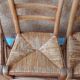 Set of 6 straw chairs in Louis Philippe style cherry wood
