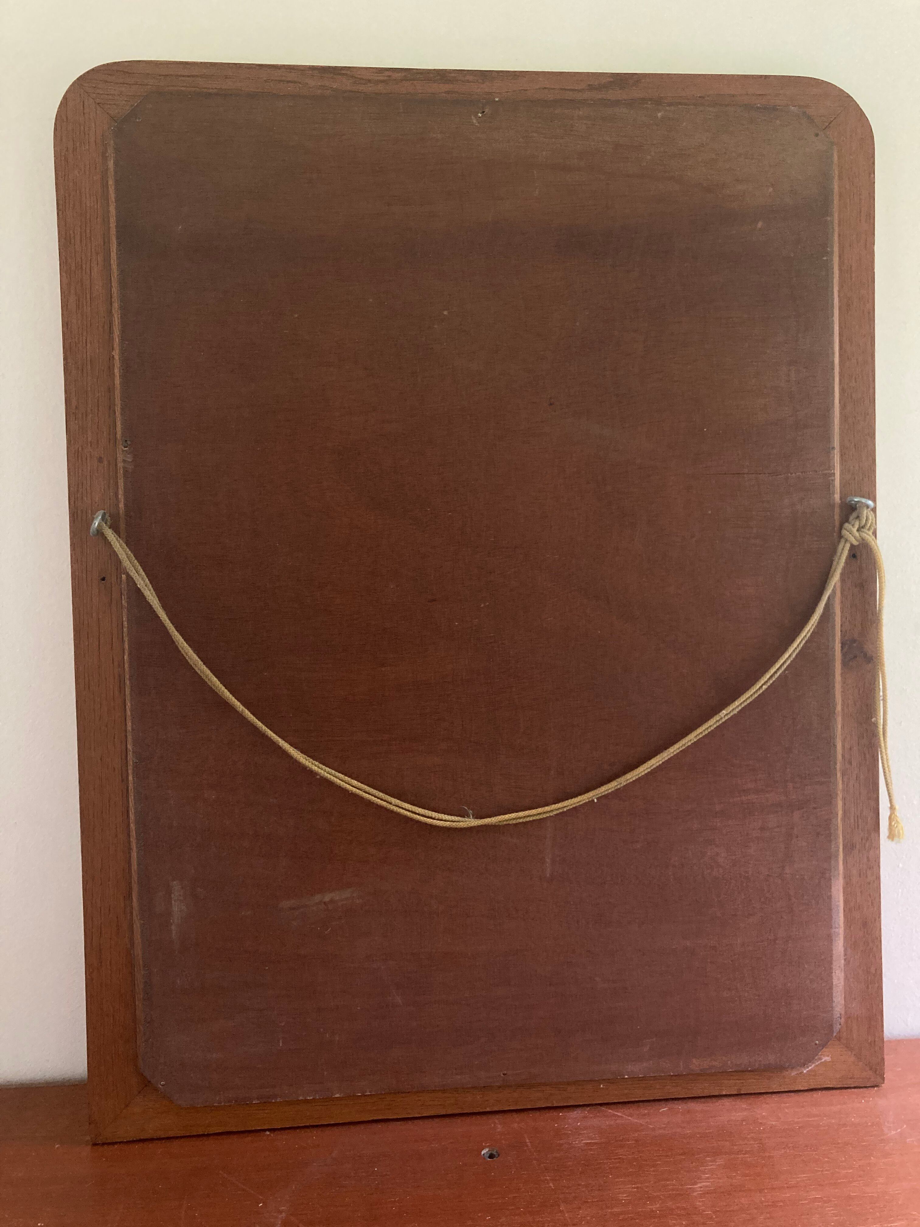 Mercurised glass mirror with solid wood