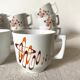 Tasses à café en porcelaine , années 70