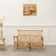 Vintage bamboo and rattan bench from the 1970s.
