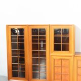 Living room modules in briar wood, “Caccia alla Volpe” model, 1970