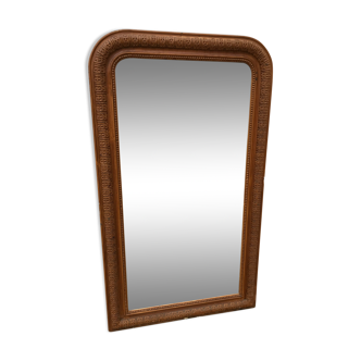 Miroir XIXème, bois et stuc - 123x71cm