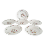 Lot de 6 assiettes creuses " oiseau de paradis " Sarreguemines