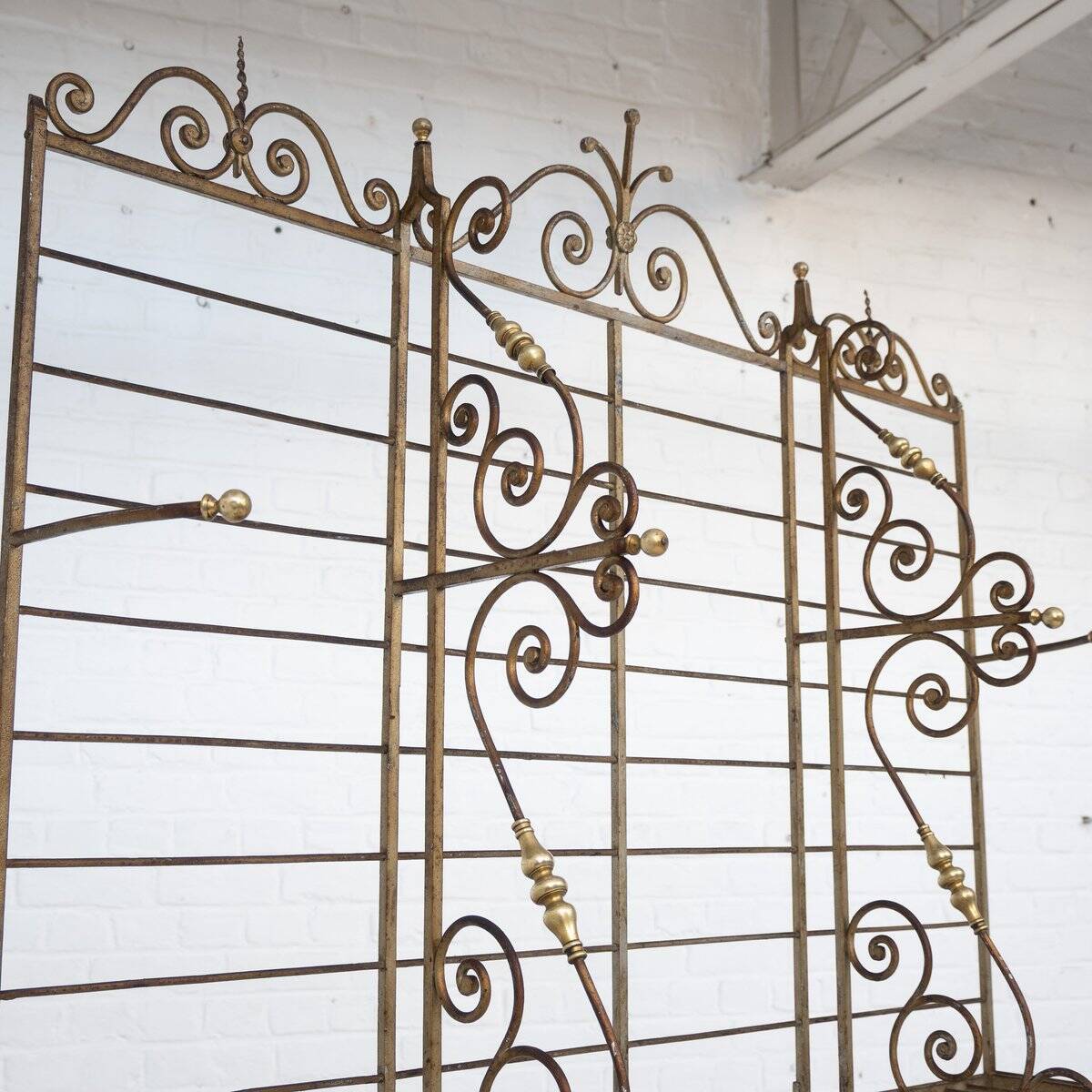 French bakery shelf in wrought iron and brass, 1900