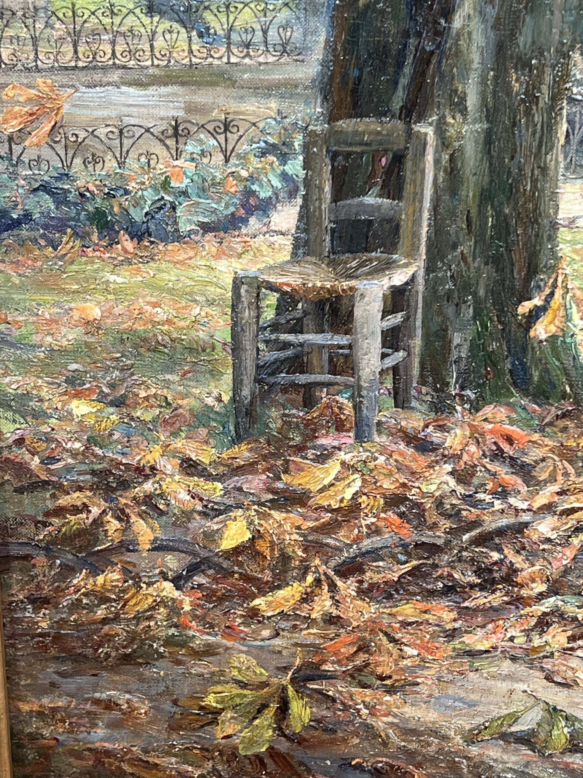 Paul Schaan (1857-1924): The Medici Fountain in the Luxembourg Gardens. Oil on canvas