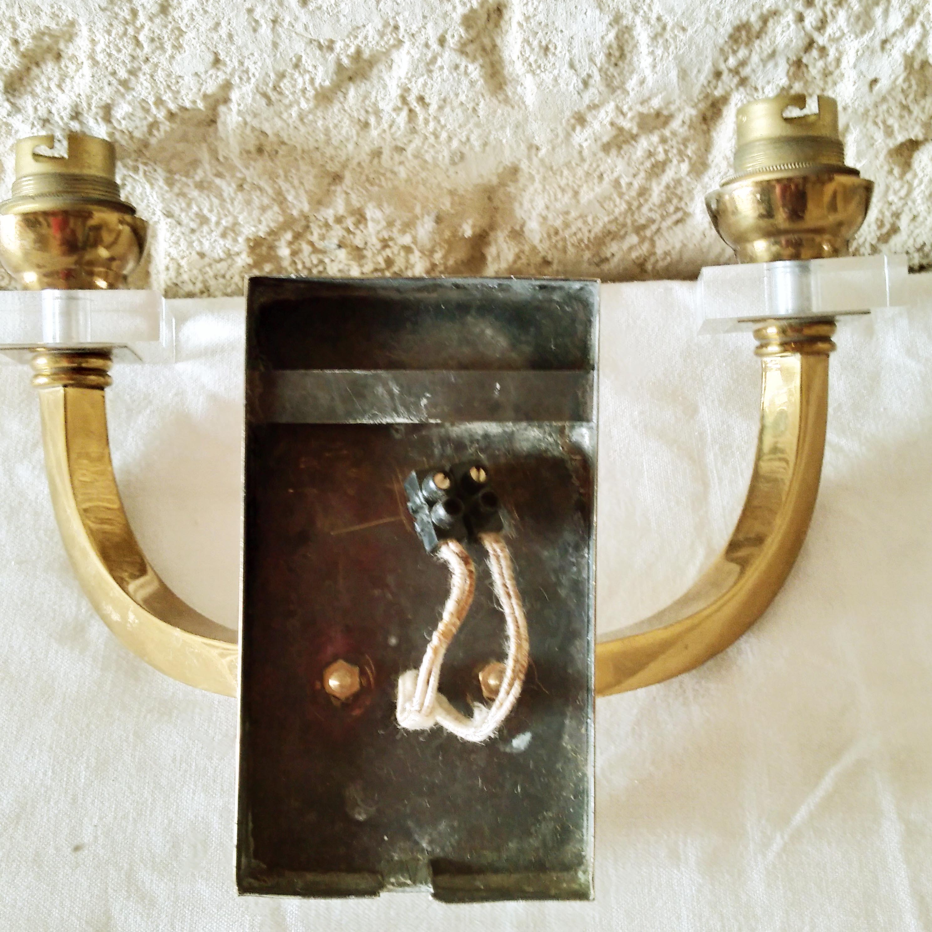 Brass art deco sconce