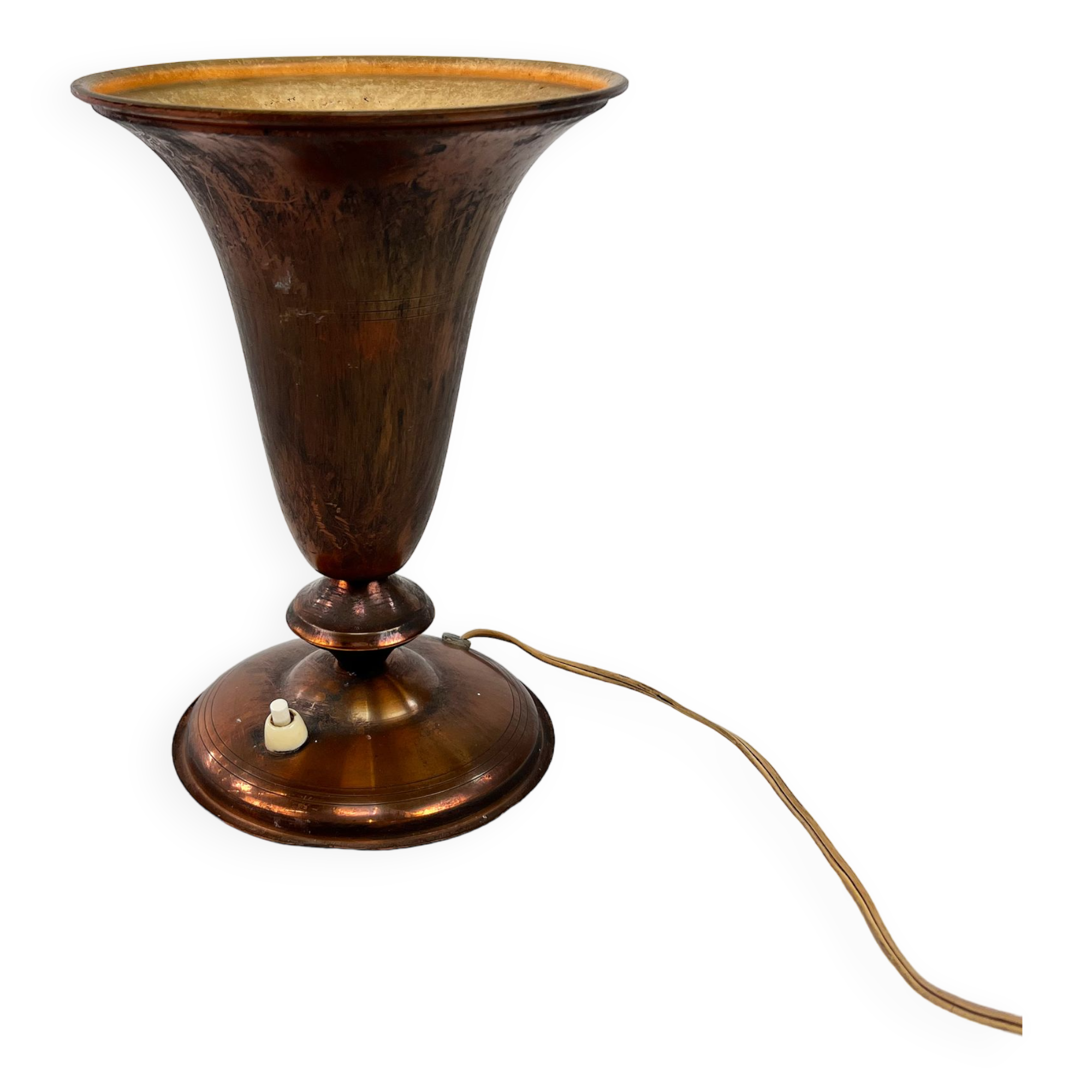 Copper chalice lamp 1950