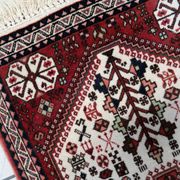Handmade vintage Persian Gashkai rug 62cm x 105cm, 1960s
