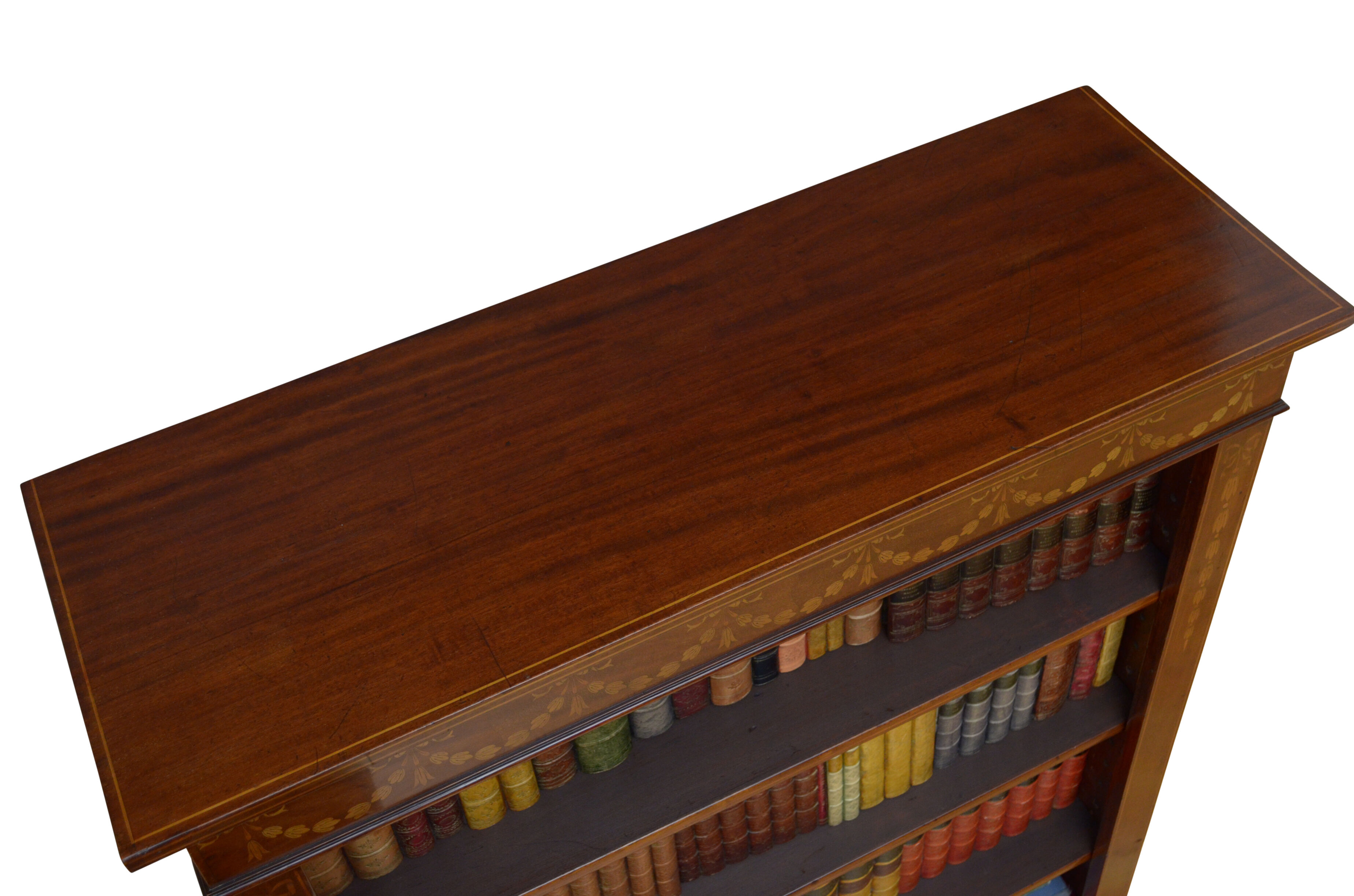 Edwardian Mahogany and Inlaid Open bookcase