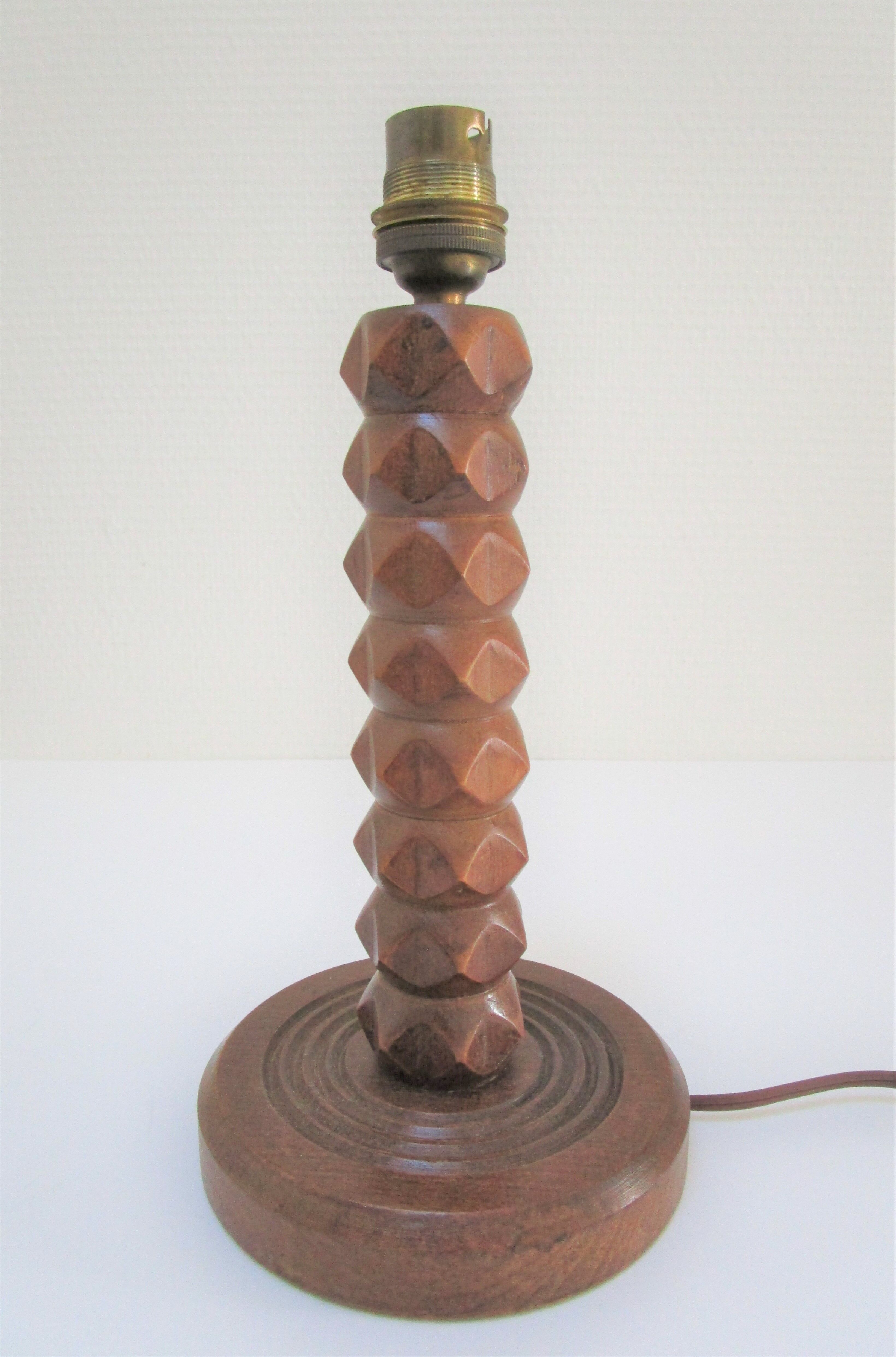 Solid wood lamp foot "diamond tip" years 40-50