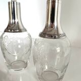 Pair of crystal and silver decanters - early 20th century