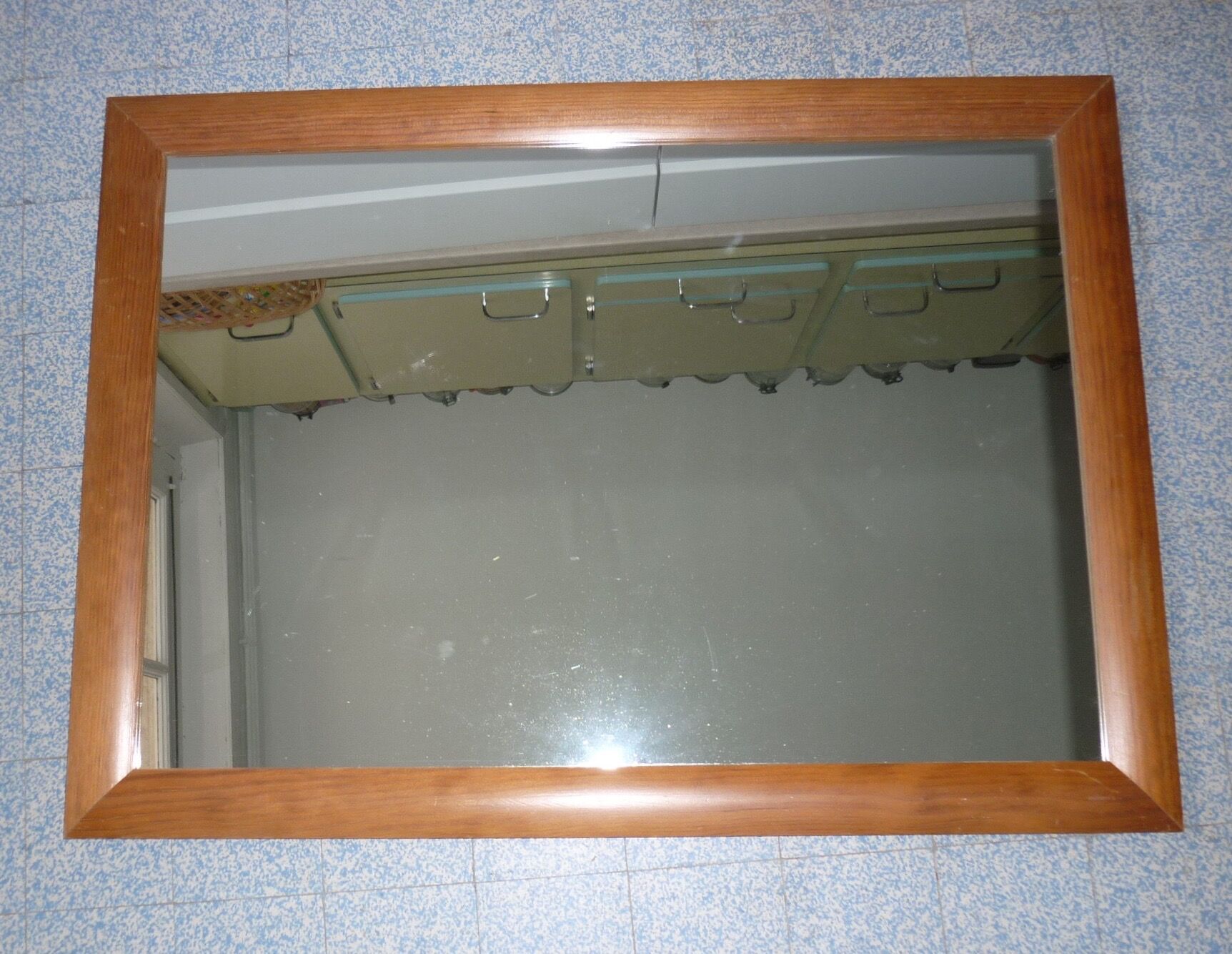 Mirror domed wooden frame 73x53, 80s