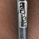 Vintage side table / serving trolley on wheels, signed Tubauto Levalloi