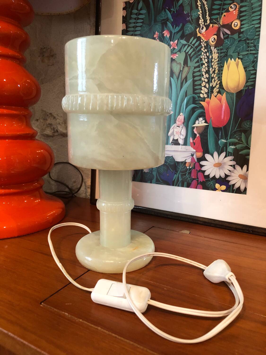 Magnificent vintage alabaster lamp from the 70s